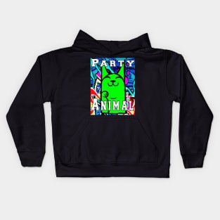 kitty cat grafitti green 777 Kids Hoodie